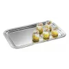 APS CLASSIC Platou de servire dreptunghiular 530x325 mm argintiu nichelat cromat lucios cu linii
