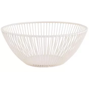 APS SVART Round Bread and Fruit Basket, 200 mm, White Metal 30426
