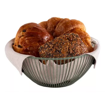 APS SVART Round Bread and Fruit Basket, 200 mm, Green Metal 30471