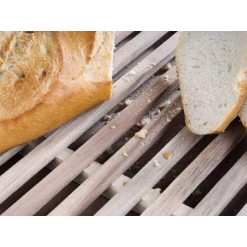 APS LETTER Bread Cutting Board 480x340x30 mm Acacia Wood with Removable Crumb Tray