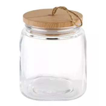 APS Woody 2L Glass Storage Jar with Acacia Wood Lid 82256