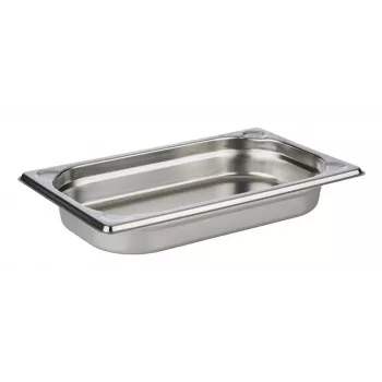 APS GN 1/4 Gastronorm Container 265x162x40 mm, 18/10 Stainless Steel, Electrolytically Polished, 1.7 L 81401