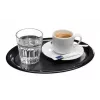 APS KAFFEEHAUS Tavă de servire ovală din melamină, neagră, margine rulată, 260 x 200 x 15 mm 84251
