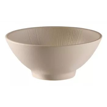 APS NERO Round Melamine Serving Bowl, 190 mm, Sand, Stackable, Dishwasher Safe 85412
