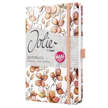 Caiet SIGEL Jolie Clover Blush A5 cu linii, copertă rigidă, 174 pagini, caise/coral/roșu JN363
