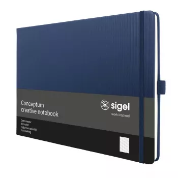 Caiet SIGEL Conceptum A4 format landscape cu puncte albastru închis copertă rigidă 132 pagini CO206