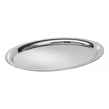 APS Serving Tray KAFFEEHAUS, Oval, Stainless Steel, High-Gloss Polished, Rolled Edge, 1 Piece (30117)
