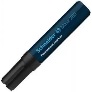 Marker permanent Schneider Maxx 280 cu vârf daltă, negru 128001