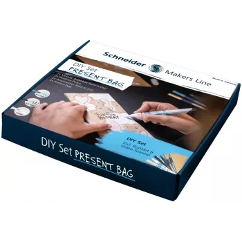 Set de pungi cadou DIY Schneider, hârtie kraft naturală, 10 pungi cu etichete, autocolante și panglici, 80 x 180 x 220 mm, ML85060903