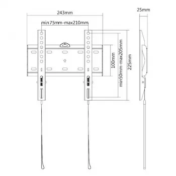 Suport de perete E+P 200x200 negru WHS104 5625404