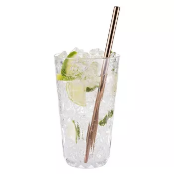 APS Stainless Steel Drinking Straw, Copper, 215 mm, Reusable, Break-Resistant, 1 Piece 93383