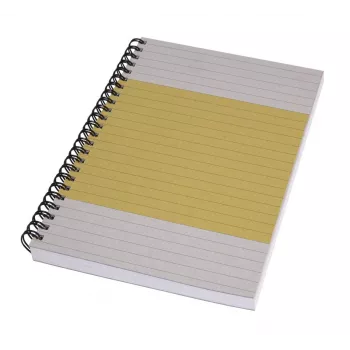 Caiet SIGEL Quicknote galben aprins A5 cu linii, copertă flexibilă galben/gri, 160 pagini, SN500