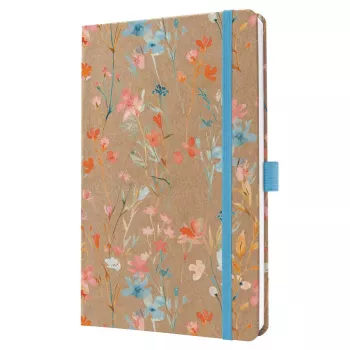 Agendă săptămânală SIGEL Jolie 2027, A5, albastră Floral Serenity, copertă cartonată, cu bandă elastică, suport pentru pix, semne de carte, buzunar interior, 144 pagini, hârtie 80 g/m², colțuri rotunjite, multilingvă 7J807