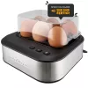Fierbător de ouă ProfiCook PC-EK 1276 pentru până la 6 ouă, cu anunț vocal, oțel inoxidabil / negru 501276