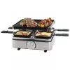 Grill raclette PROFI COOK PC-RG 1301 pentru 4 persoane, cu placă reversibilă din fontă, carcasă din oțel inoxidabil 501301