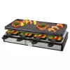 Grill Raclette Clatronic RG 3757, dreptunghiular, placă de grătar cu nervuri 42x21 cm, 8 tăvițe raclette, 1400 W, oțel inoxidabil/plastic 263946