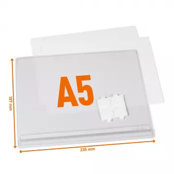 DURABLE 505719 Waterproof A5 Self-Adhesive Display Pocket, Pack of 5