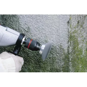 Perie tip cupă Wolfcraft cu coadă de 1/4 inch (6,3 mm), sârmă de oțel nodată 50 mm, 12500 rot/min, model 2108000