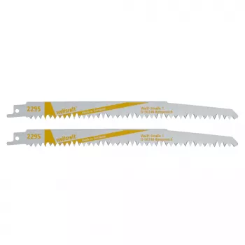 Pânze de ferăstrău sabie Wolfcraft 2295000 230 mm, set de 2, HCS, 6 TPI, pentru lemn și plastic