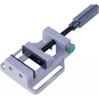 Wolfcraft Bench Vise with Swivel Base 100 mm Jaw Width, 100 mm Clamping Range, Grey Cast Iron, Blue/Grey, 3410000