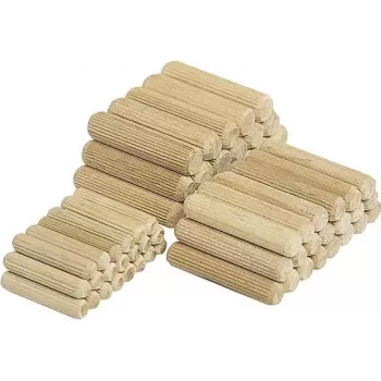 Wolfcraft 2905000 Wooden Dowel Pins 6 x 30 mm, 200 Pieces, Beech, Fluted