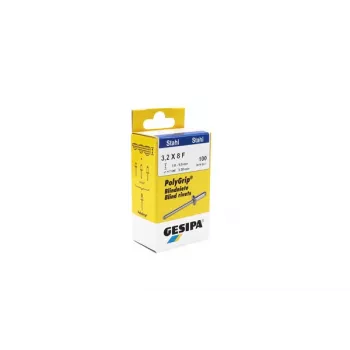 Nituire oarbă PolyGrip® GESIPA 3,2 x 8 mm oțel/oțel, 100 bucăți 1464887