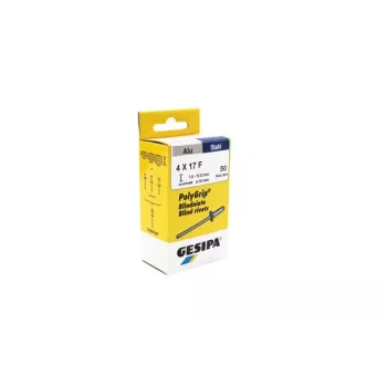 Nituire oarbă PolyGrip® GESIPA 4,0 x 17,0 mm aluminiu/oțel, 50 bucăți 1433849