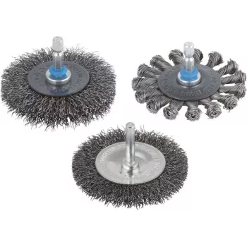 Wolfcraft Steel Wire Disc Brush 2101000 for Angle Grinders, 100 mm, Crimped, M14