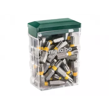 Cutie de biți Metabo 626712000, 25 piese, TX20 Security Torx, cu suport magnetic pentru biți