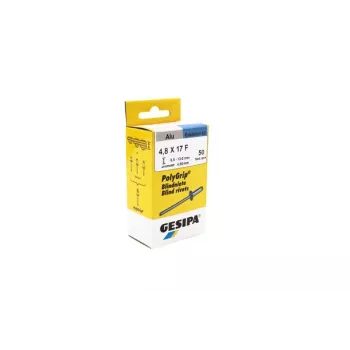 Nituire oarbă GESIPA PolyGrip® 4,8x17mm aluminiu/oțel inoxidabil cap bombat, 50 bucăți 1464832