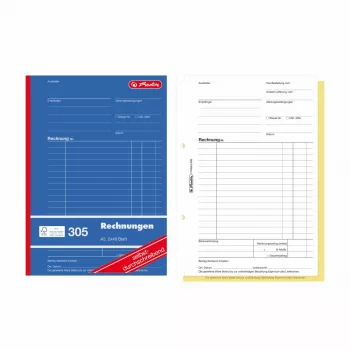 Herlitz Invoice Form Books A5 2-Part Carbonless, Pack of 4 300003799