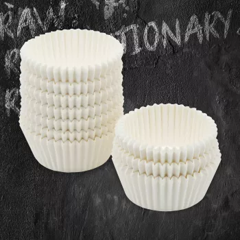 Forme de brioșe și cupcakes FACKELMANN 21615, hârtie de copt rezistentă la grăsime, albă, diametru 5,0 cm, 250 bucăți