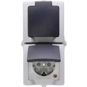 HEINRICH KOPP Priză Schuko cu capac rabatabil Nautic gri 136956008