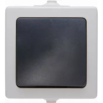 Heinrich Kopp 565756004 Modul întrerupător comutator, negru-gri, montaj în tencuială, 10A 250V