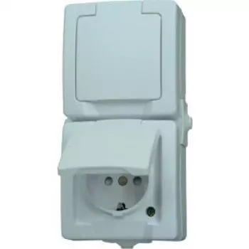 HEINRICH KOPP Paris Priză Schuko 1 modul alb pur montaj în tencuială 16A 250V IP20 cu protecție pentru copii 136902009