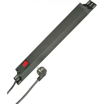 Prelungitor cu 7 prize pentru montare în rack HEINRICH KOPP 19 inch, cablu 2 m, negru 930705028