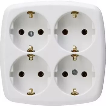 Priză Schuko HEINRICH KOPP Paris tip F, montaj îngropat, alb, 16 A, 250 V, protecție pentru copii 121001009