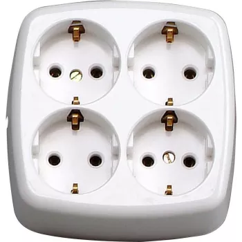 Priză Schuko HEINRICH KOPP Paris tip F, montaj îngropat, alb, 16 A, 250 V, protecție pentru copii 121001009
