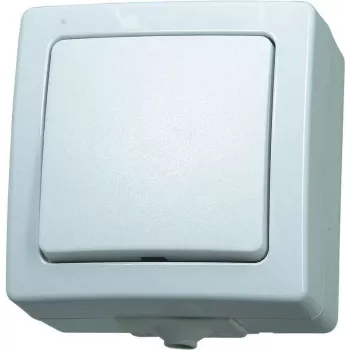 Întrerupător de lumină îngropat HEINRICH KOPP Paris alb polar 10A 250V AC, comutator/întrerupător cu opțiune de iluminare 565702005