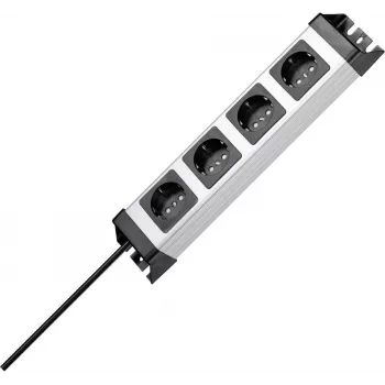HEINRICH KOPP Power Strip 6-Way Schuko No Switch Grey/Black 1.5m 226120010