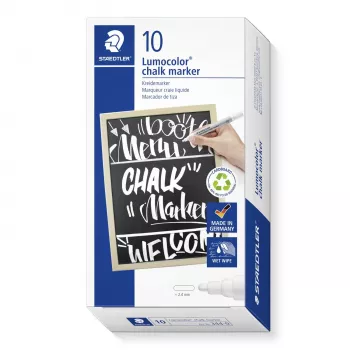 Marker pentru cretă STAEDTLER 344-0 Lumocolor, alb