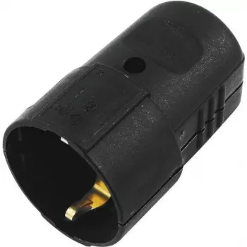 Cuplaj Schuko ACCESSORY din plastic, negru (3023620A) - cuplaj Schuko, IP44, 16A, negru