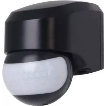 Detector de mișcare PIR HEINRICH KOPP 823805017, montaj pe perete, negru, 180°, rază 12 m, IP44