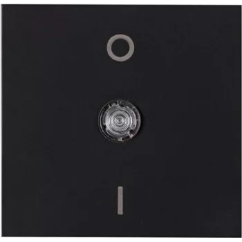 Basculant plat HEINRICH KOPP HK07 cu lentilă transparentă, marcaj I-O și placă cu arc, negru mat (bipolar, IP20) 491923000