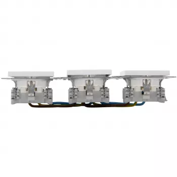 HEINRICH KOPP HK07 KombiQuick 3-Gang Flush-Mounted Socket Outlet, Horizontal, Pure White 133329009
