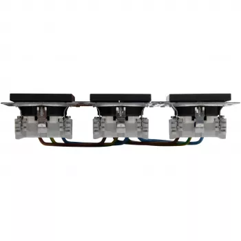 HEINRICH KOPP HK07 KombiQuick 3-Gang Horizontal Schuko Socket Insert Anthracite 133315008