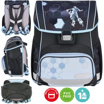 Rucsac școlar Herlitz Loop, 6-9 ani, cu Cyber Soccer Robot