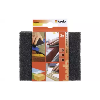 Set de bureți de șlefuit kwb 89000, granulație fină, 3 piese, pentru lemn și metal