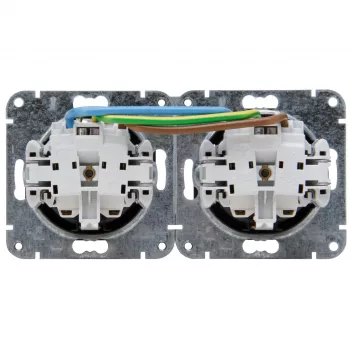 Priză îngropată HEINRICH KOPP HK07 KombiQuick, 2 module, Schuko, orizontală, protecție pentru copii, antracit, 133815003