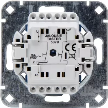 Inserție întrerupător îngropat pentru jaluzele/rulouri HEINRICH KOPP 507900009, 250V, 10AX, IP20, aluminiu